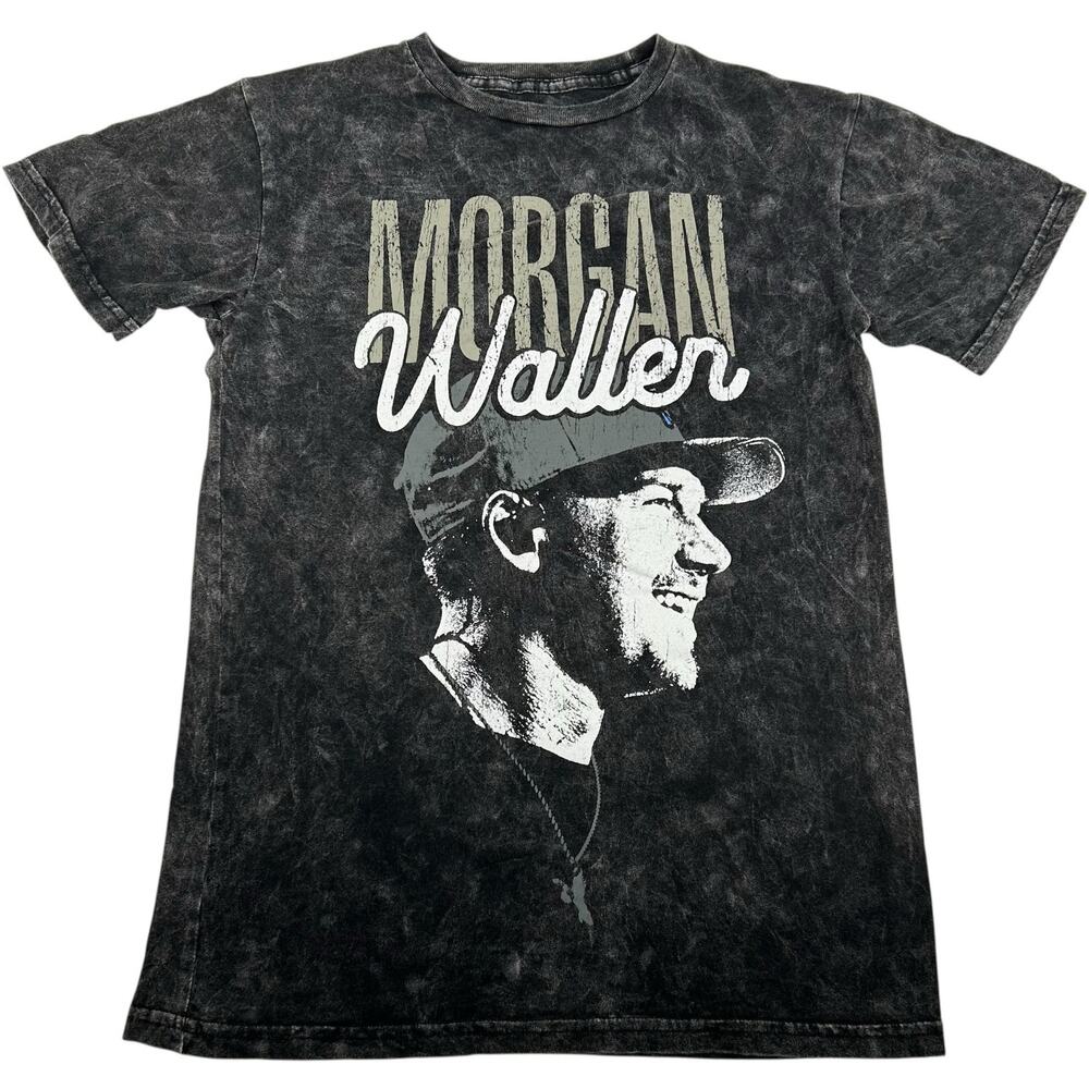 Unisex Adult Black Smoke Wash Morgan Wallen Country Music Band Graphic Tee Sz S